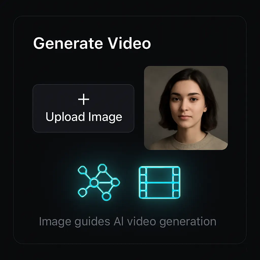 Upload an optional reference image for AI video generation